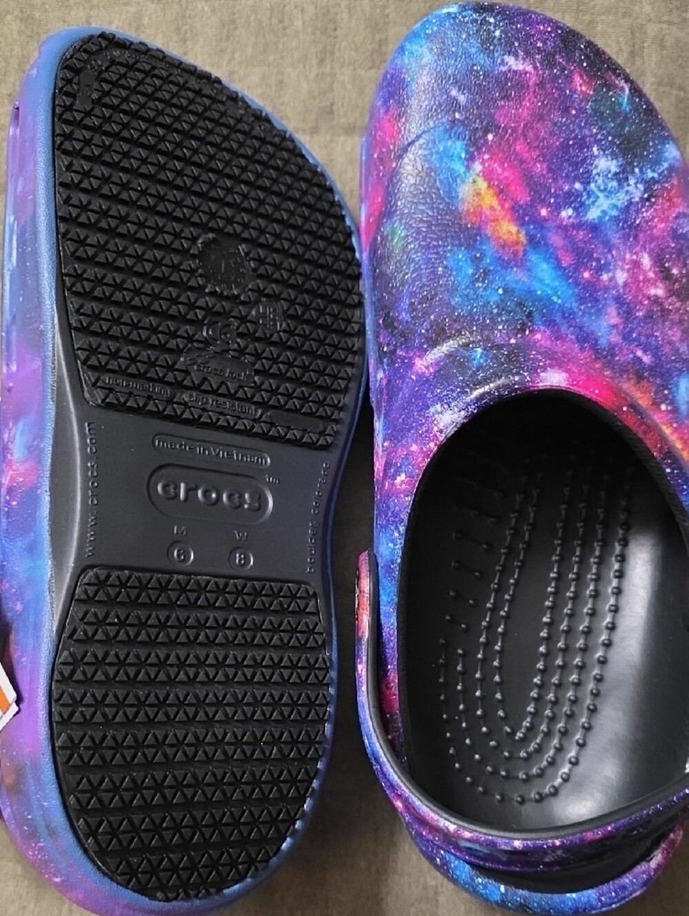 CROCS Galaxy Bistro Work Mules in Purple Blue Pink - Picture 3 of 8